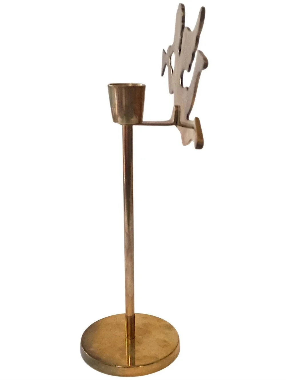 Vintage Brass Angel Trumpeter Candlestick Candle Holder Cherub Christmas Decor